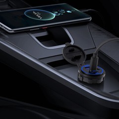 12V-24V QC3.0 + PD USB C Car Fast Charger Power Socket Outlet for Boat RV Marine