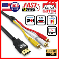 HDMI To 3 RCA Video Audio AV Component Converter Adapter HD Cable 1080P HDTV 5FT
