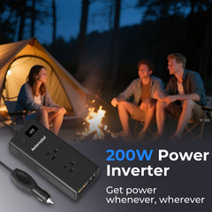 200W Power Inverter DC 12V to 110V AC Car Plug Adapter Outlet Converter for Car