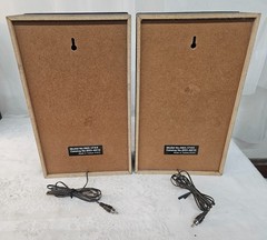 Vintage ROC 683-1744 Bookshelf Speakers Pair w RCA Wire AWESOME LOOK