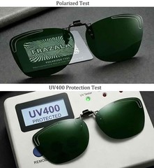 FRAZALA Polarized Clip on Sunglasses for Prescription Glasses – Dark Green