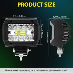 4x 4 Inch LED Work Light Bar Flood Spot Pods Offroad Fog Driving ATV Truck