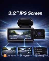 CardiVox A21 3 Ch Dash Cam 4K+2.5K+2.5K Sony STARVIS 2 GPS WiFi ADAS 256GB