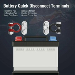Universal 2 Car Battery Terminal Connector Top Post Positive Negative Heavy Duty