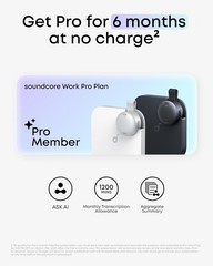 soundcore Portable AI Voice Recorder, AI Transcription, Summarization (Black)