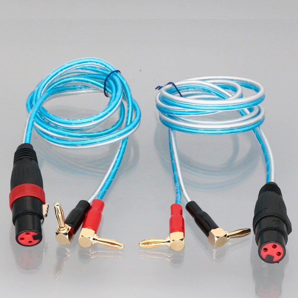 1Pair Dual Banana Plug 90° to XLR 3pin Female Audio Speaker patch Cable DJ PA