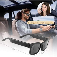 Smart Audio Bluetooth Sunglasses, Wireless Music, IPX4 Waterproof, UV400, BLACK