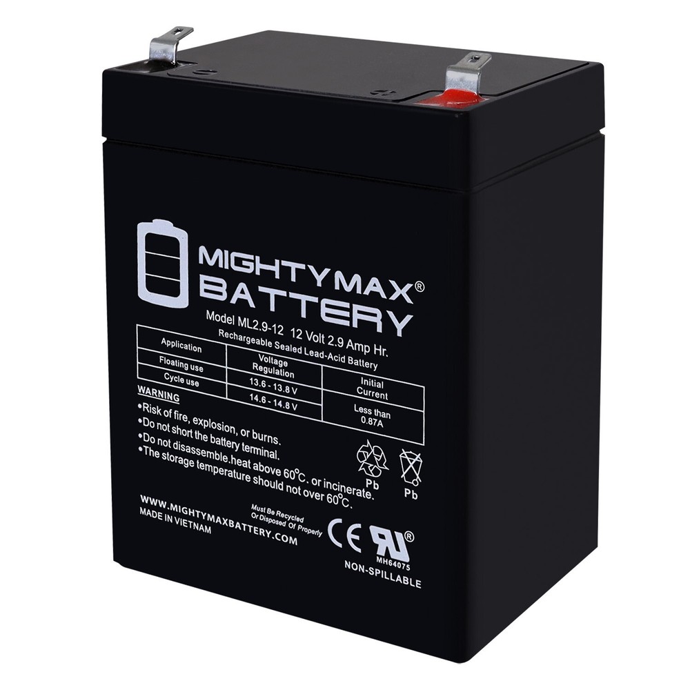 Mighty Max 12V 2.9AH F1 SLA Battery Compatible With Consent GS12V2.8AH