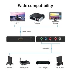 Component to HDMI Converter Support 1080P for PS2 PS3 Xbox HD Devices