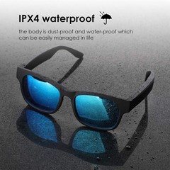 Smart Audio Bluetooth Sunglasses, Wireless Music, IPX4 Waterproof, UV400, BLACK