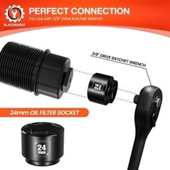 24mm Low Profile Oil Filter Socket, 3/8″ Drive 6-Point Oil Filter C Size: 24mm