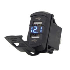 12V-24V PD + QC3.0 Dual USB Car Fast Charger Power Socket Outlet LED Voltmeter
