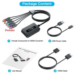 1080P Component to HDMI Adapter for PS2, Wii, Xbox – YPbPr Converter Cable