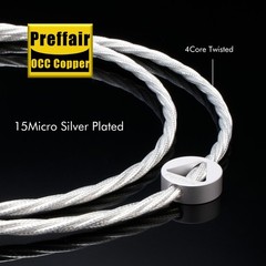 24K Gold Plated EU/US Version AC Power Cord OCC Copper Silver Plated Power Cable