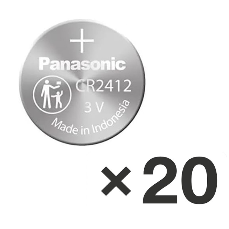 20 x Panasonic CR2412 3V Lithium Coin Cell Battery – Made in Indonesia
