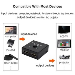 Bi-Directional HDMI Switch Splitter 2 In 1 Out 4K Adapter Converter Switcher PS4