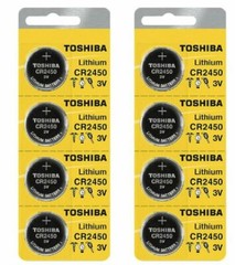 8 x New Toshiba CR2450 3 Volt Lithium Coin Battery Free Shipping US Seller