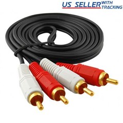 (5-pack) 2-RCA Stereo Analog Audio Cable 2-RCA Male to Male, 5ft 5X