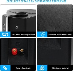 Herdio 4x 6.5″ 800W Outdoor Bluetooth Speakers Waterproof Wall Mount Speaker