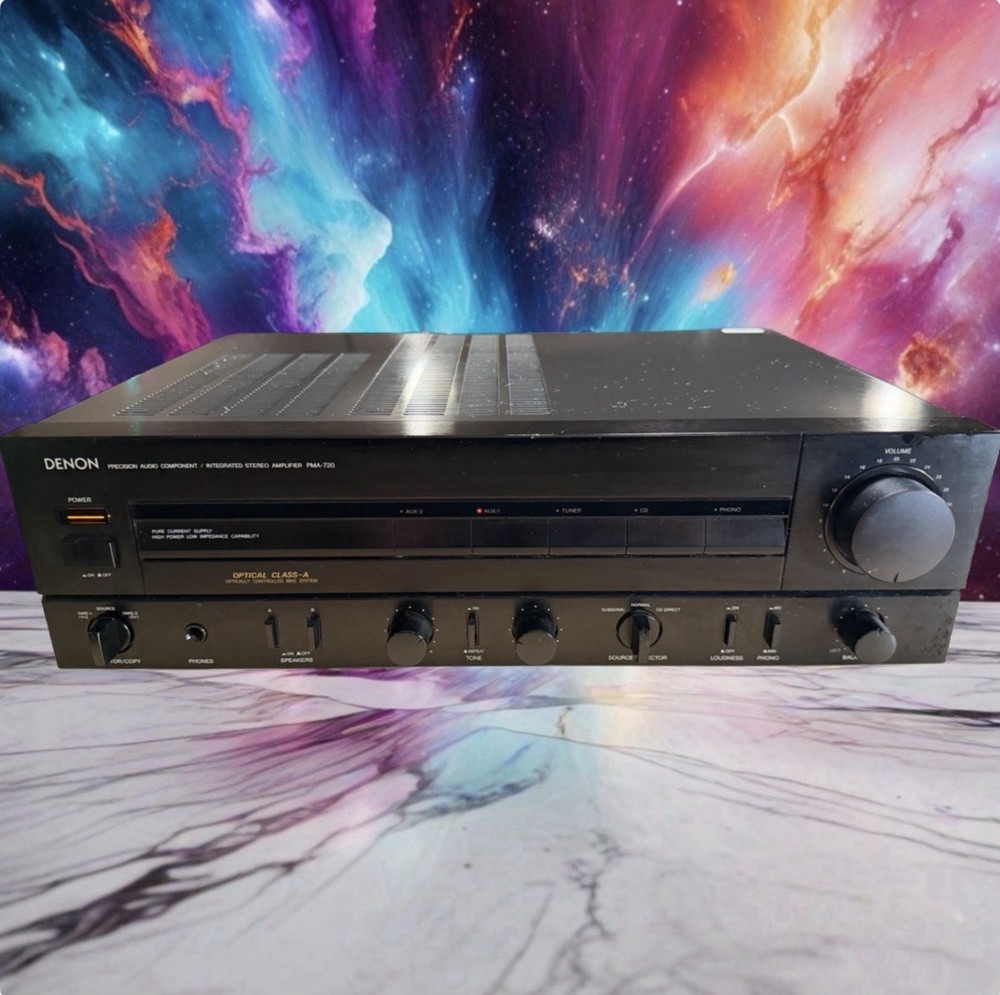 DENON PMA-720 Stereo Amplifier Optical class A Tested Works Great Good Power🎶🔥