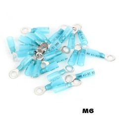 10-100pcs Marine Grade 1/4″ Ring Wire Connectors 16-14 AWG Heat Shrink Terminals