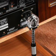 8AWG OCC Silver Hybrid Power Cable EU US HiFi Audio Supply Cord Right Angle Plug