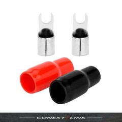 Conext Link 20pcs Barrier Spade Fork Terminal Connector 4 GA AWG Red, Black