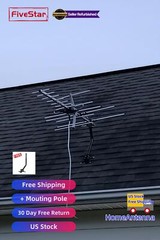 Super Strong Yagi Outdoor TV Antenna 200 Mile Reception Attic Roof