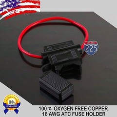 Pick Gauge 8 10 12 14 16 18 AWG ATC In-Line Fuse Holder 100% OFC Copper Wire LOT