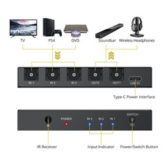 Digital Audio Switcher Splitter – 3 in 2 Out 3 Port Spdif Toslink Optical Swi…