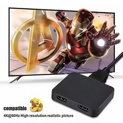 HDMI Splitter 1 In 2 Out 4K HDMI Splitter 1 To 2 Amplifier For Full HD 1080P 3D