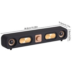 2″10W Vintage Bluetooth Wireless Stereo Speaker FM Radio AUX Desktop Sound Bar