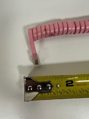 Lot of 2 NEW Pink Modular Telephone Handset Cords – 18 Inches Unstretched
