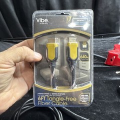 VIBE 6ft Tangle-Free Fiber Cable HDMI High Speed w/Ethernet NEW