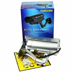 IR Bullet Fake Dummy Surveillance Security Camera CCTV & Flashing Record Light
