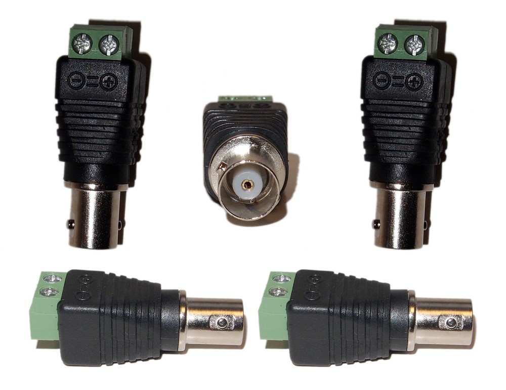 10 Pcs. Cat5 Cat6 to BNC Security Camera Coaxial Connector Female Screw Terminal
