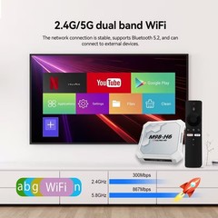 2026 Androidtv 14.0 TV Box 4K Video Decording 2.4G/5G WiF BT4.0 Google Voice