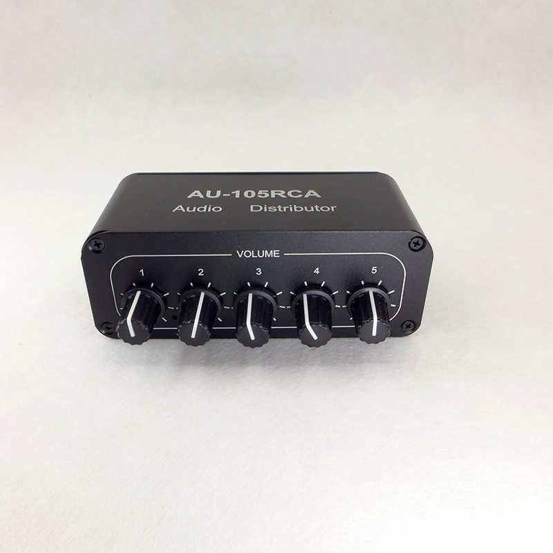1-in-5 Out RCA Audio Splitter Stereo AV Signal Distributor for Multiple Speakers