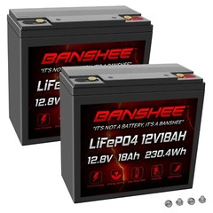 Banshee 12V 18AH Lithium Battery Replaces Merits P320-Jr. Wheelchair – 2 Pack