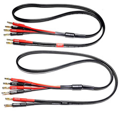 CESS-106-3f Bi-Wire Banana Plug Splitter Speaker Cable, 2 Banana Plugs to 4 B…