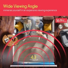 Pyle PRJELMT86 84″ Motorized Projector Screen, Includes Remote Control – White