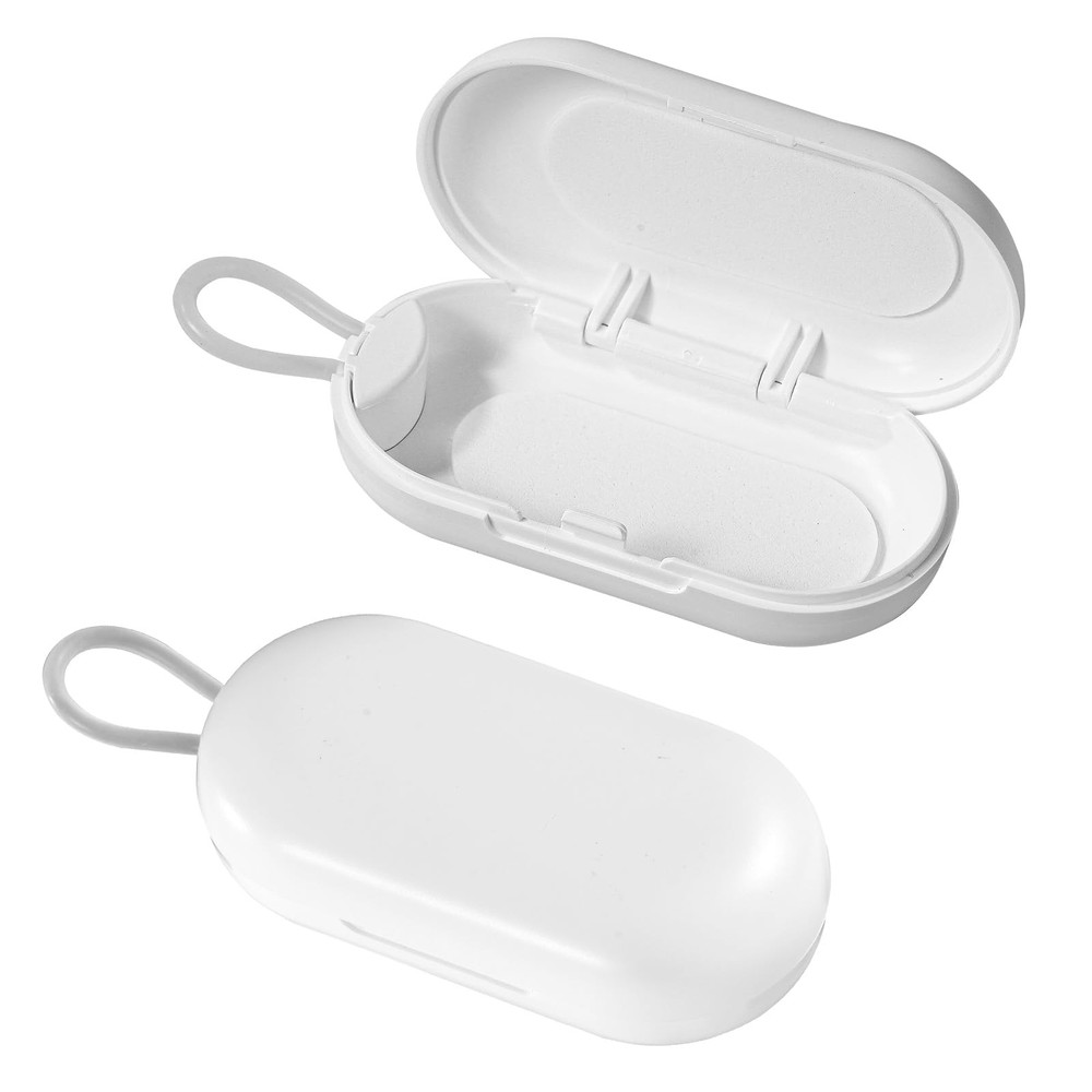 2 Pcs Earplug Cases, Ear Plug Holder Cases Only 1 Count (Pack of 2), White