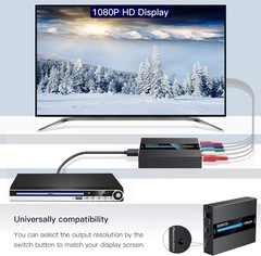 1080P HDMI to Component Converter RGB YPbPr 5RCA Scaler Adapter Aluminum