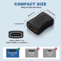 HDMI Female to Female Coupler Connector Extender Adapter Cable HDTV 1080P 4K
