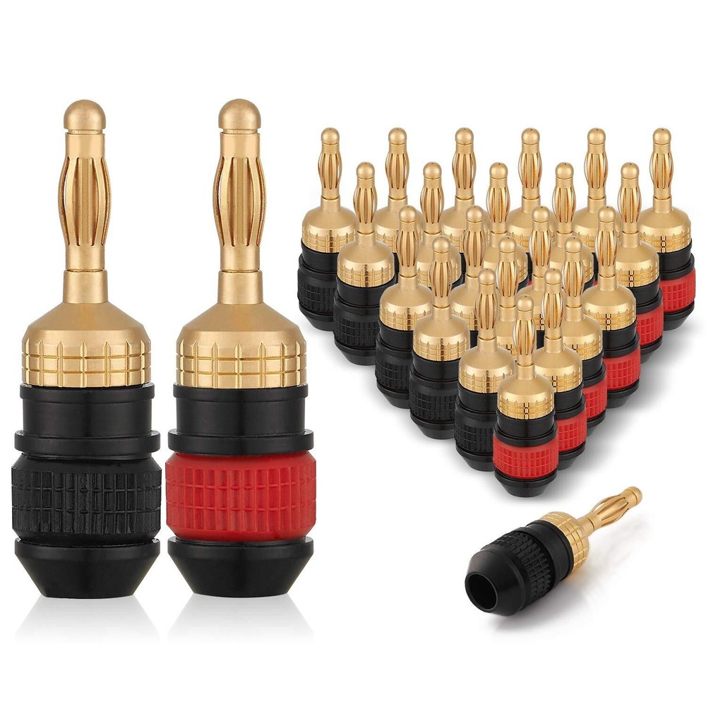 Wg008 24k Gold Safety Speaker Connector Banana Plugs For Speaker Wire Wall Plate