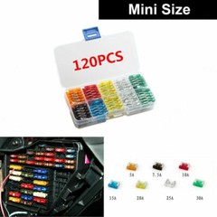 120Pcs Car Motorcycle Mini Low Profile Fuse Box 5 7.5 10 15 20 25 30 AMP ATM APM