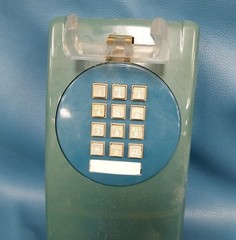 VTG Cortelco AT&T Deep Teal Wall Mount Landline Push Button Telephone Untested