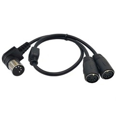50cm/19in 5 Pin Din Male to 2x 5 Pin Din Female Audio Adapter Y Splitter Cable