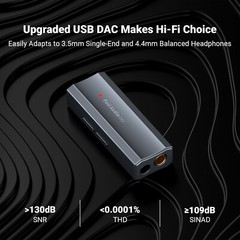 Fosi Audio DS2 USB C to AUX Headphone Amp DAC Dongle Dual Output DSD256 Jack NEW