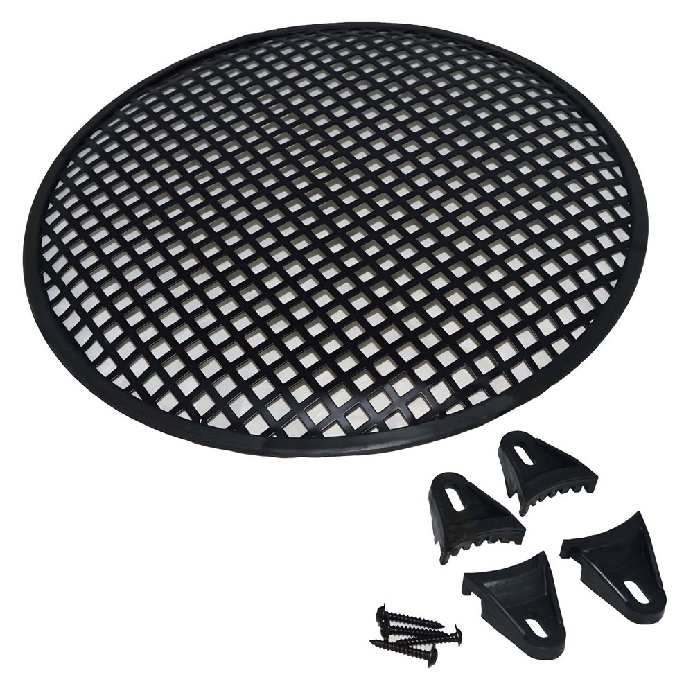 12″ Metal Speaker Subwoofer Sub Woofer Waffle Mesh Grill Cover w/ Clips & Screws